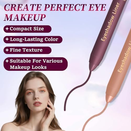 rexibuz Shadow Liner 2-in-1 Eyeliner Eyeshadow Duo – Champagner Gold & Pflaume – wasserfest, langanhaltend & wischfest