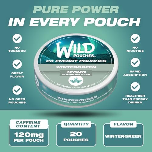 Wild 120mg Koffeinbeutel Nikotinfrei Wintergrün – 20 Energy Pouches – Koffeinbeutel