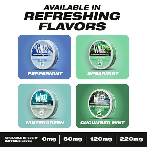 Wild 0mg Nikotinfreie Beutel Kein Koffein Gurke Minze - 20 koffeinfreie Beutel