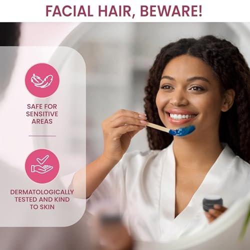 Tress Wellness Stripless Wax Kit für Gesicht, Augenbrauen & Lippen – Schnell & Einfach Mini Wachswärmer für Augenbrauen, Kinn & Gesicht Haarentfernung – USB, Sauber, Kompakt & Reisebereit