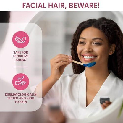 Tress Wellness Stripless Wax Kit für Gesicht, Augenbrauen & Lippen – Schnell & Einfach Mini Wachswärmer für Augenbrauen, Kinn & Gesicht Haarentfernung – USB, Sauber, Kompakt & Reisebereit