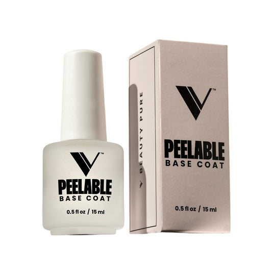 V Beauty Pure Peel Off Gel Base Coat – Abziehbarer Gel-Unterlack, schadensfreier Nagellackwechsel, schnell trocknend, 15 ml