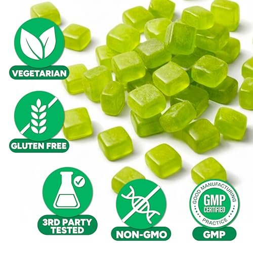VitaGrade Hanf-Gummis – Null Zucker, Extra starke Formel für innere Ruhe & Entspannung – Angereichert mit Hanföl, Ashwagandha & L-Theanin – Natürliche Entspannung – 90 Stück