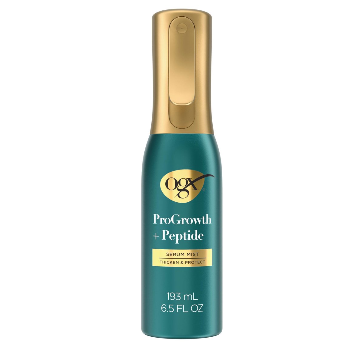 OGX ProGrowth + Peptide Serum Mist Hitzeschutzspray – Verdickt das Haar von der Wurzel bis zur Spitze und schützt vor Haarbruch für sichtbar dickeres, volleres Haar, 6,5 fl. oz.