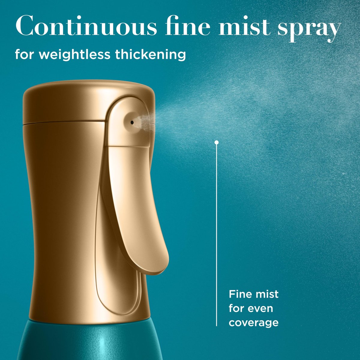 OGX ProGrowth + Peptide Serum Mist Hitzeschutzspray – Verdickt das Haar von der Wurzel bis zur Spitze und schützt vor Haarbruch für sichtbar dickeres, volleres Haar, 6,5 fl. oz.