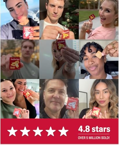 NuStrips™ Schnell lösliche Energie-Streifen mit 50 mg Koffein, L-Theanin & Vitamin B12 – Sofortige Energie & Fokus ohne Zittern oder Crash – Wirkt schneller als Kaffee – Beruhigender Zimt (3 Streifen)