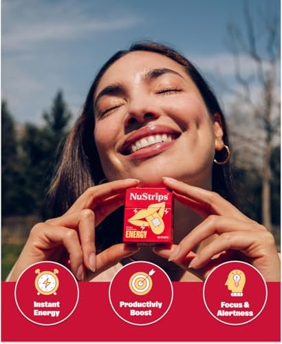 NuStrips™ Schnell lösliche Energie-Streifen mit 50 mg Koffein, L-Theanin & Vitamin B12 – Sofortige Energie & Fokus ohne Zittern oder Crash – Wirkt schneller als Kaffee – Beruhigender Zimt (3 Streifen)