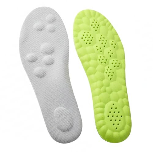 4D Pickleball Einlegesohlen für Damen und Herren – Memory Foam Sohlen Cloud Schuheinlagen – Zuschneidbare Stepper-Einlegesohlen gegen Fußschmerzen und Ermüdung (Grün, L)