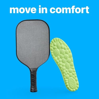 4D Pickleball Einlegesohlen für Damen und Herren – Memory Foam Sohlen Cloud Schuheinlagen – Zuschneidbare Stepper-Einlegesohlen gegen Fußschmerzen und Ermüdung (Grün, L)