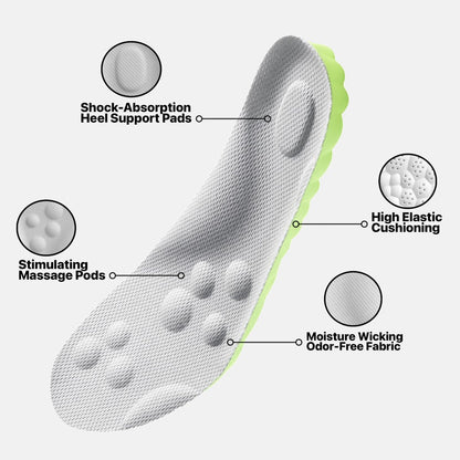 4D Pickleball Einlegesohlen für Damen und Herren – Memory Foam Sohlen Cloud Schuheinlagen – Zuschneidbare Stepper-Einlegesohlen gegen Fußschmerzen und Ermüdung (Grün, L)