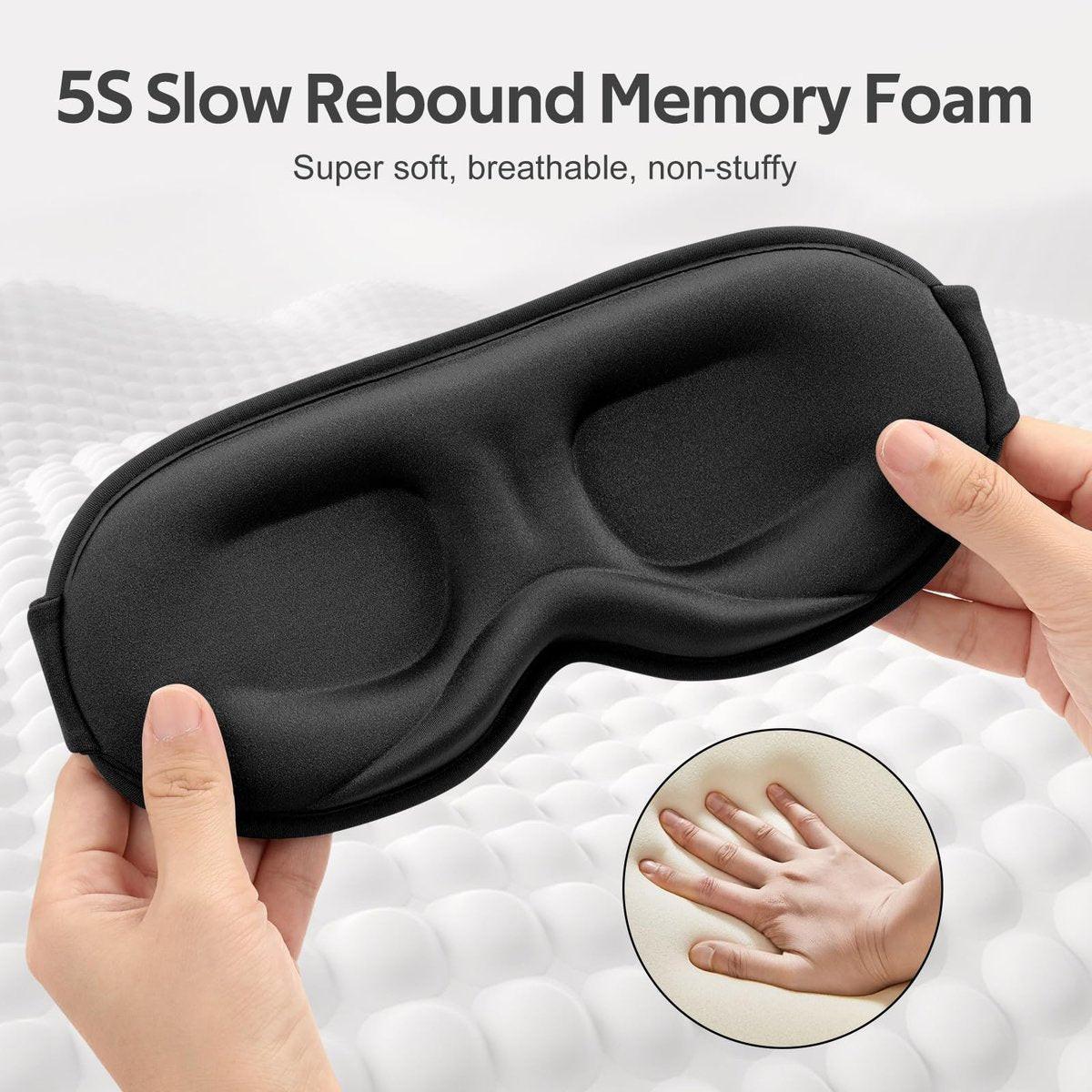 Vynix Schlafmaske für Männer und Frauen – 100% Lichtdichte 3D-Softmaske für Seitenschläfer, Null Druck auf Wimpernverlängerungen, Reise-Schlafmaske, Schwarz