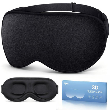Vynix Schlafmaske für Männer und Frauen – 100% Lichtdichte 3D-Softmaske für Seitenschläfer, Null Druck auf Wimpernverlängerungen, Reise-Schlafmaske, Schwarz