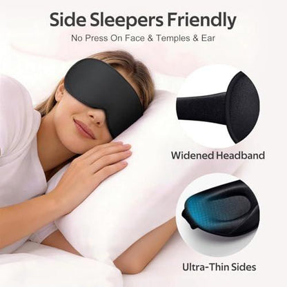 Vynix Schlafmaske für Männer und Frauen – 100% Lichtdichte 3D-Softmaske für Seitenschläfer, Null Druck auf Wimpernverlängerungen, Reise-Schlafmaske, Schwarz
