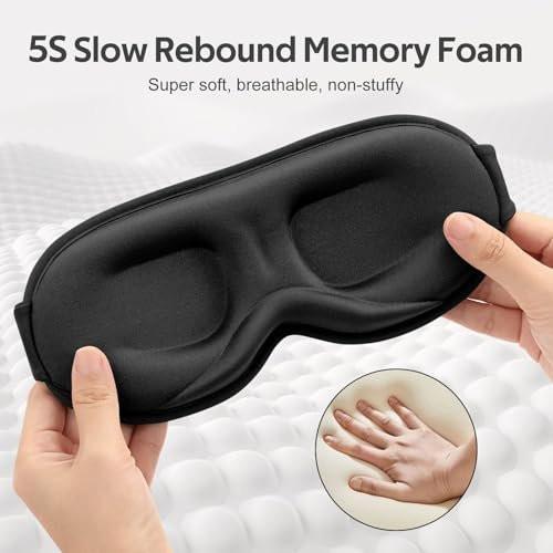 Vynix Schlafmaske für Männer und Frauen – 100% Lichtdichte 3D-Softmaske für Seitenschläfer, Null Druck auf Wimpernverlängerungen, Reise-Schlafmaske, Schwarz