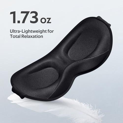 Vynix Schlafmaske für Männer und Frauen – 100% Lichtdichte 3D-Softmaske für Seitenschläfer, Null Druck auf Wimpernverlängerungen, Reise-Schlafmaske, Schwarz