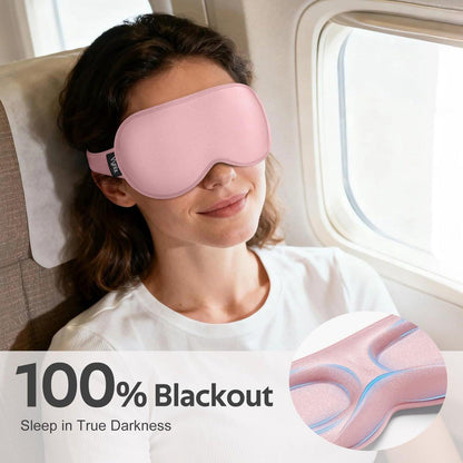 Vynix Schlafmaske für Damen und Herren – 100% lichtdichte Augenmaske für erholsamen Schlaf – 3D weiche Schlafmaske für Seitenschläfer – Null Druck auf Wimpernverlängerungen – Flugreise Essentials, Pink