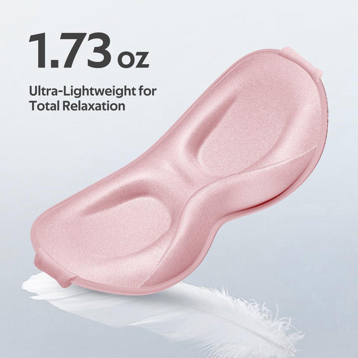 Vynix Schlafmaske für Damen und Herren – 100% lichtdichte Augenmaske für erholsamen Schlaf – 3D weiche Schlafmaske für Seitenschläfer – Null Druck auf Wimpernverlängerungen – Flugreise Essentials, Pink