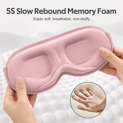 Vynix Schlafmaske für Damen und Herren – 100% lichtdichte Augenmaske für erholsamen Schlaf – 3D weiche Schlafmaske für Seitenschläfer – Null Druck auf Wimpernverlängerungen – Flugreise Essentials, Pink