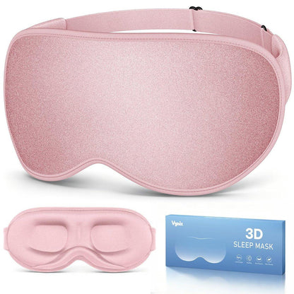 Vynix Schlafmaske für Damen und Herren – 100% lichtdichte Augenmaske für erholsamen Schlaf – 3D weiche Schlafmaske für Seitenschläfer – Null Druck auf Wimpernverlängerungen – Flugreise Essentials, Pink