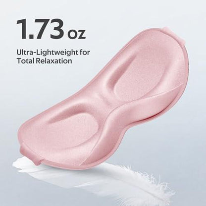 Vynix Schlafmaske für Damen und Herren – 100% lichtdichte Augenmaske für erholsamen Schlaf – 3D weiche Schlafmaske für Seitenschläfer – Null Druck auf Wimpernverlängerungen – Flugreise Essentials, Pink