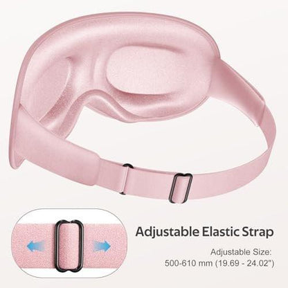 Vynix Schlafmaske für Damen und Herren – 100% lichtdichte Augenmaske für erholsamen Schlaf – 3D weiche Schlafmaske für Seitenschläfer – Null Druck auf Wimpernverlängerungen – Flugreise Essentials, Pink