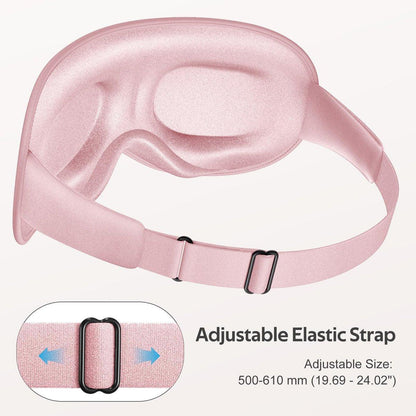 Vynix Schlafmaske für Damen und Herren – 100% lichtdichte Augenmaske für erholsamen Schlaf – 3D weiche Schlafmaske für Seitenschläfer – Null Druck auf Wimpernverlängerungen – Flugreise Essentials, Pink