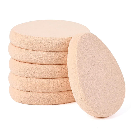 Clofiak 6er-Pack flache Make-up-Schwämme für Foundation, beige Foundation-Schwamm, Beauty Blender Make-up-Schwämme, Cushion-Foundation-Puff für natürliches und einfaches, weiches, langanhaltendes Ergebnis