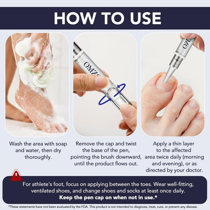 Nagelpilz Stift - Starke Nagelpilzbehandlung mit 25% Undecylensäure, Teebaum & Jojoba - Nagelpilz Reparatur Set für beschädigte, verfärbte, eingewachsene Nägel (5er Pack)