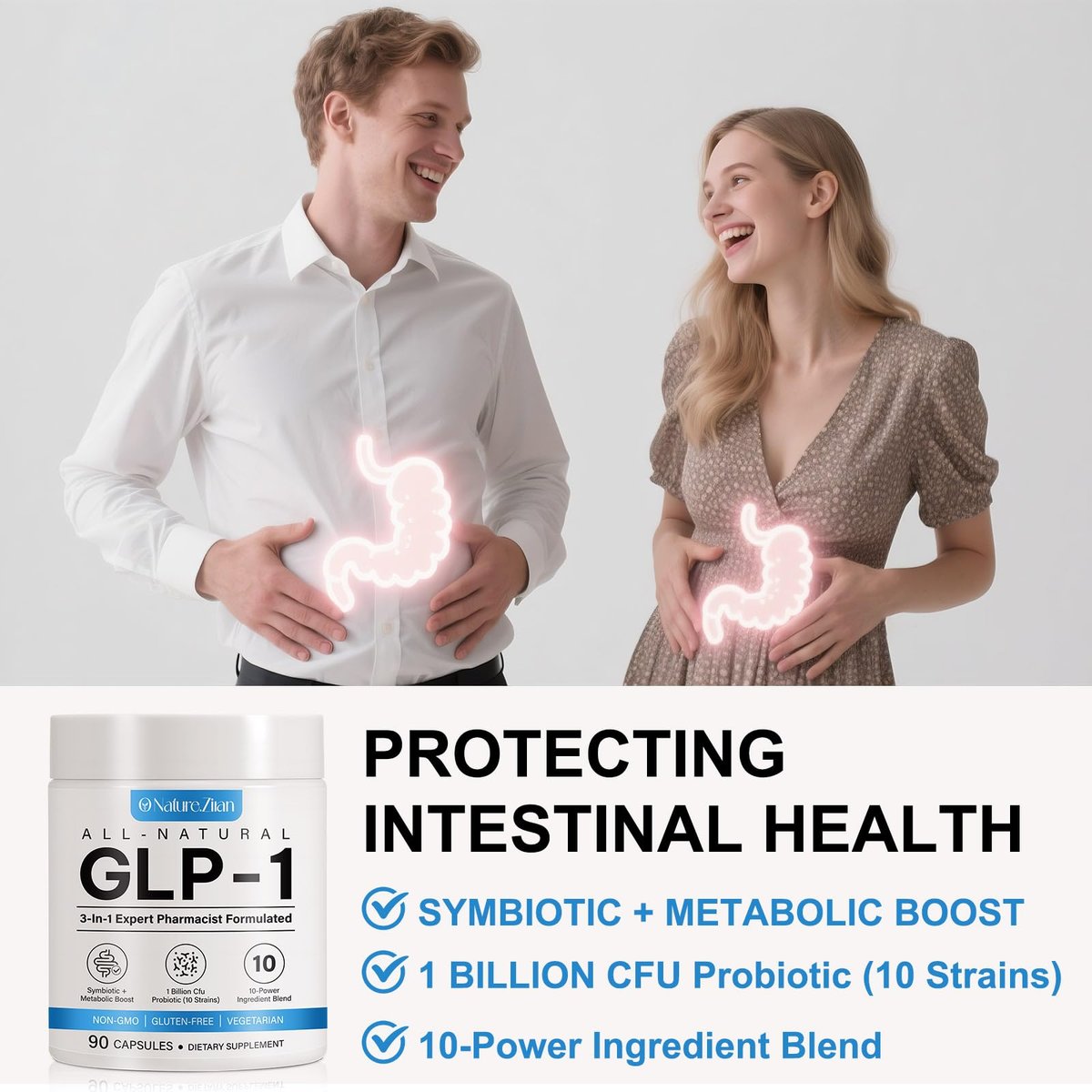 Bivinke GLP-1 Supplement für Frauen und Männer, Hunger- & Stoffwechselunterstützung – Unterstützt GLP1 auf natürliche Weise, mit Präbiotika- und Probiotika-Mischung (90 Kapseln)