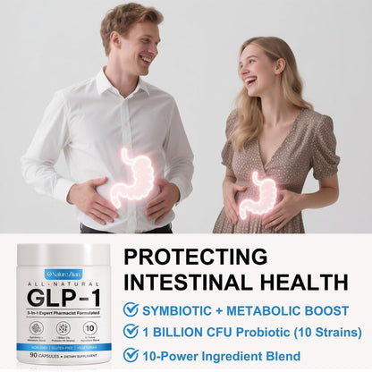Bivinke GLP-1 Supplement für Frauen und Männer, Hunger- & Stoffwechselunterstützung – Unterstützt GLP1 auf natürliche Weise, mit Präbiotika- und Probiotika-Mischung (90 Kapseln)