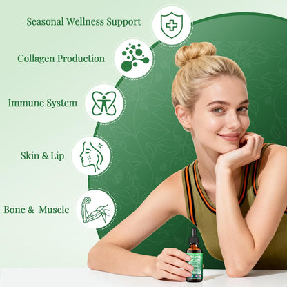 Liposomales Lysin 1000 mg flüssige Tropfen, 16-in-1 L-Lysin Nahrungsergänzungsmittel für Kinder und Erwachsene, Echinacea & Holunderbeere mit Vitamin C, B6, D3, B12 & Zink für Kollagen, Lippen-, Haut- und Immununterstützung, 1 Packung