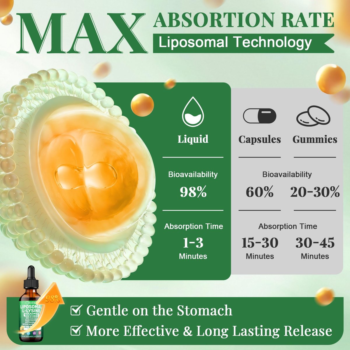 Liposomales Lysin 1000 mg flüssige Tropfen, 16-in-1 L-Lysin Nahrungsergänzungsmittel für Kinder und Erwachsene, Echinacea & Holunderbeere mit Vitamin C, B6, D3, B12 & Zink für Kollagen, Lippen-, Haut- und Immununterstützung, 1 Packung