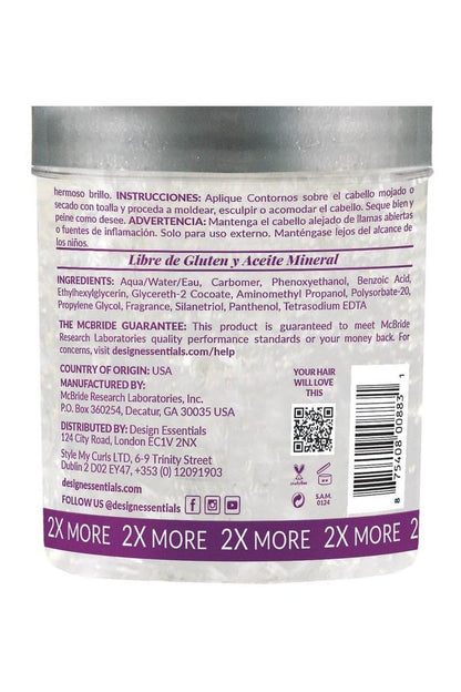 Design Essentials Contours Protein Styling Gel – Mittlerer Halt für entspanntes & natürliches Haar, 946 ml
