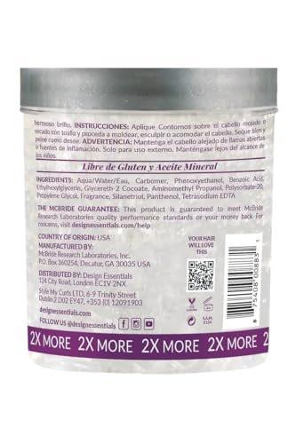 Design Essentials Contours Protein Styling Gel – Mittlerer Halt für entspanntes & natürliches Haar, 946 ml