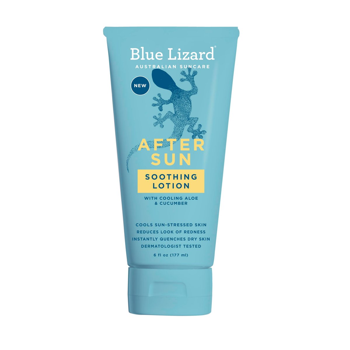 BLUE LIZARD After Sun Soothing Lotion – Leichte Formel mit Sheabutter, beruhigt und spendet Feuchtigkeit, reduziert Rötungen, sofortige Hydratation, vegan, hypoallergen, 177 ml