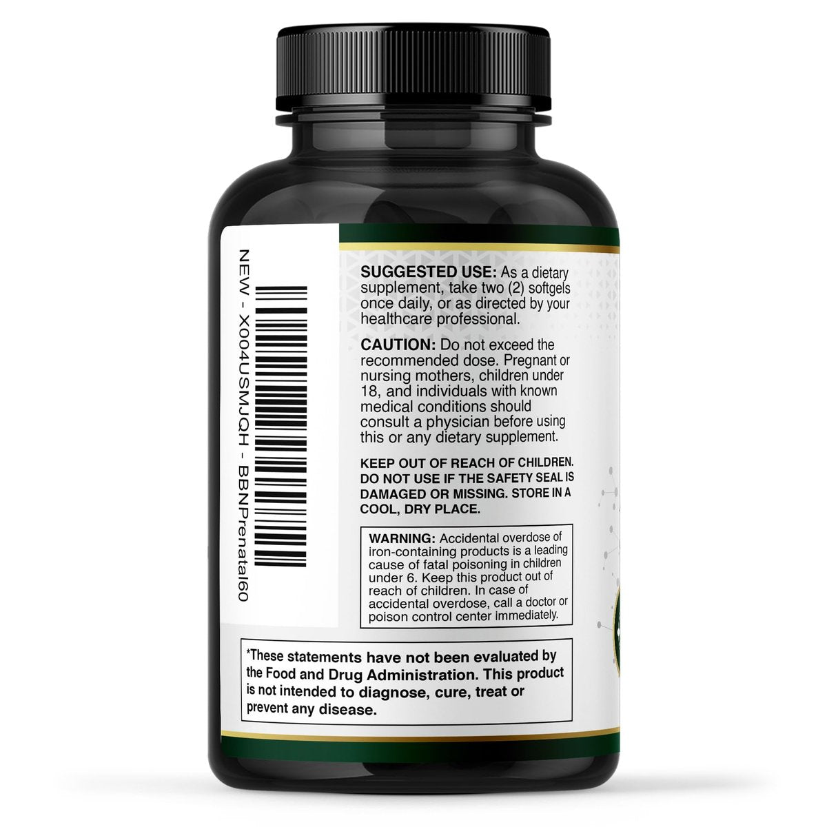 Built by Nature Schwangerschaftsvitamine für Frauen – Präparat mit DHA, Eisen & Folsäure – Multivitamin Weichkapseln – 60 Stück