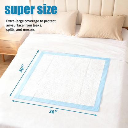 Warmify 10er-Pack Einweg-Bettauflagen 30" x 36" für Erwachsene, Kinder & Haustiere – Superabsorbierende Inkontinenzunterlagen mit wasserdichter Rückseite, auslaufsicher, weiche Vlies-Oberseite, Schutz für Bett & Möbel