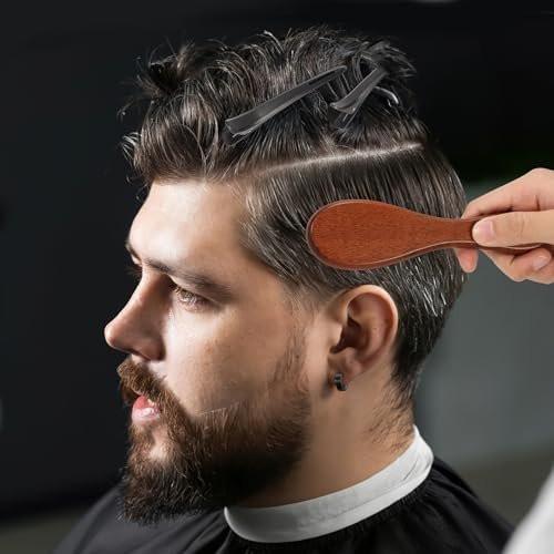 ÖkoStamm 4-in-1 Barber Neck Duster Brush Set – Professionelle Barber-Reinigungsbürsten aus Holz mit Wildschweinborsten für lose Haare und perfekte Frisuren