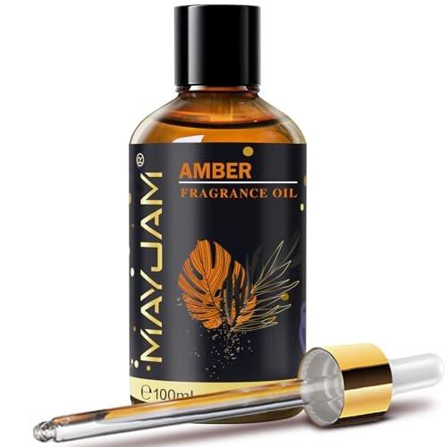 Amber Duftöl – MAYJAM 100 ml Ätherisches Öl für Diffuser, Seifen- und Kerzenherstellung, langanhaltend