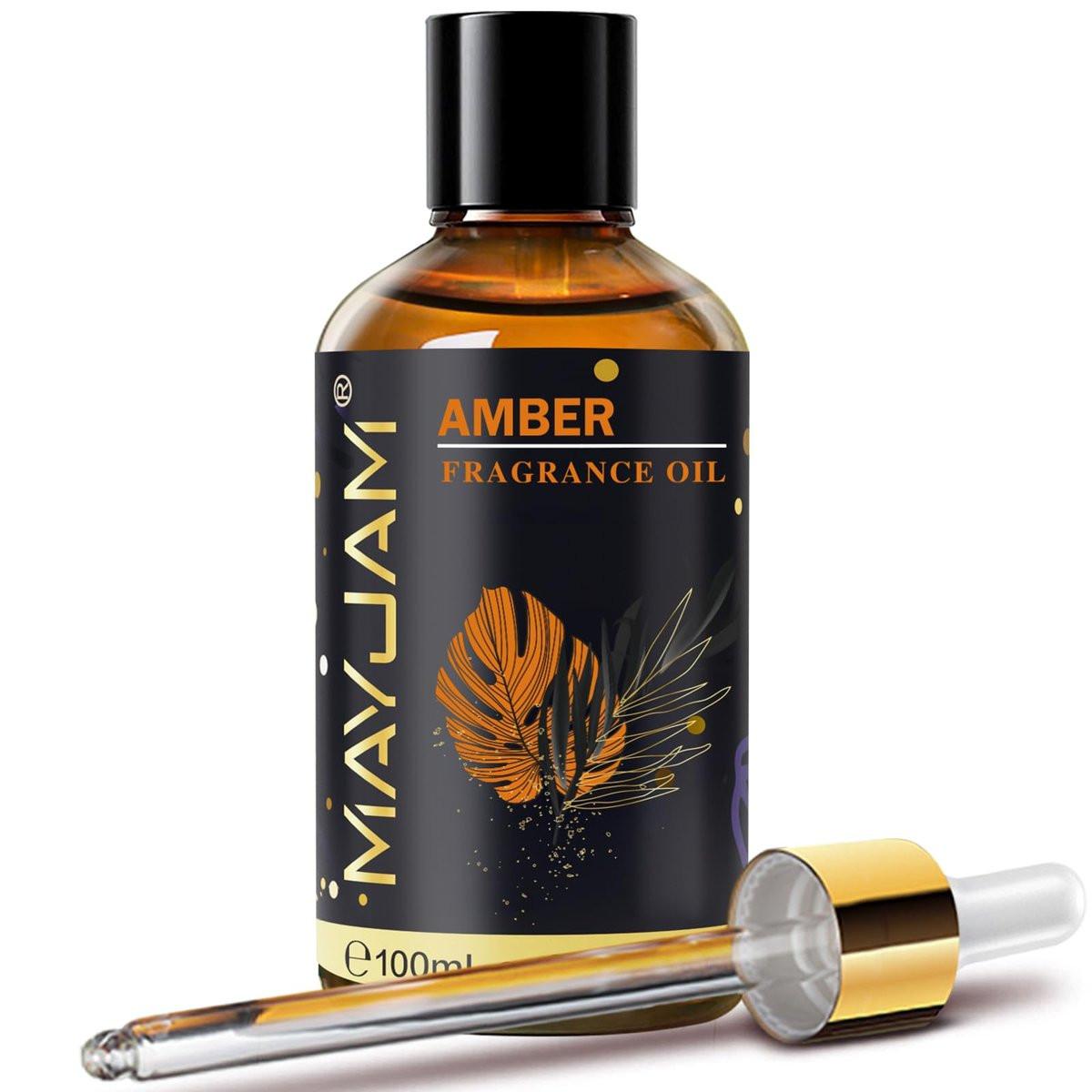 Amber Duftöl – MAYJAM 100 ml Ätherisches Öl für Diffuser, Seifen- und Kerzenherstellung, langanhaltend