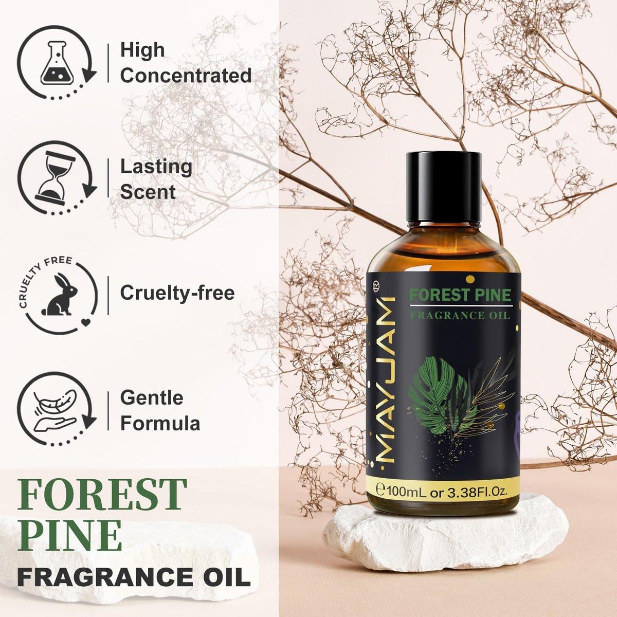 MAYJAM Waldkiefer Duftöl – 100 ml Ätherisches Pinienöl für Diffuser, Seifen- und Kerzenherstellung, langanhaltender Duft