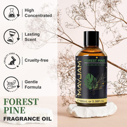 MAYJAM Waldkiefer Duftöl – 100 ml Ätherisches Pinienöl für Diffuser, Seifen- und Kerzenherstellung, langanhaltender Duft