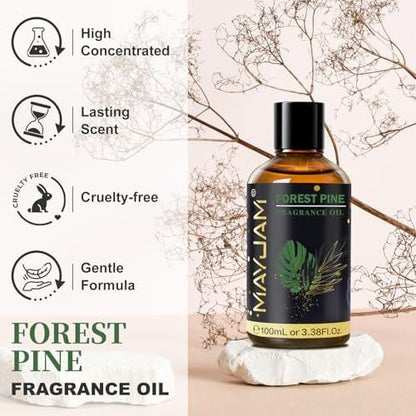 MAYJAM Waldkiefer Duftöl – 100 ml Ätherisches Pinienöl für Diffuser, Seifen- und Kerzenherstellung, langanhaltender Duft