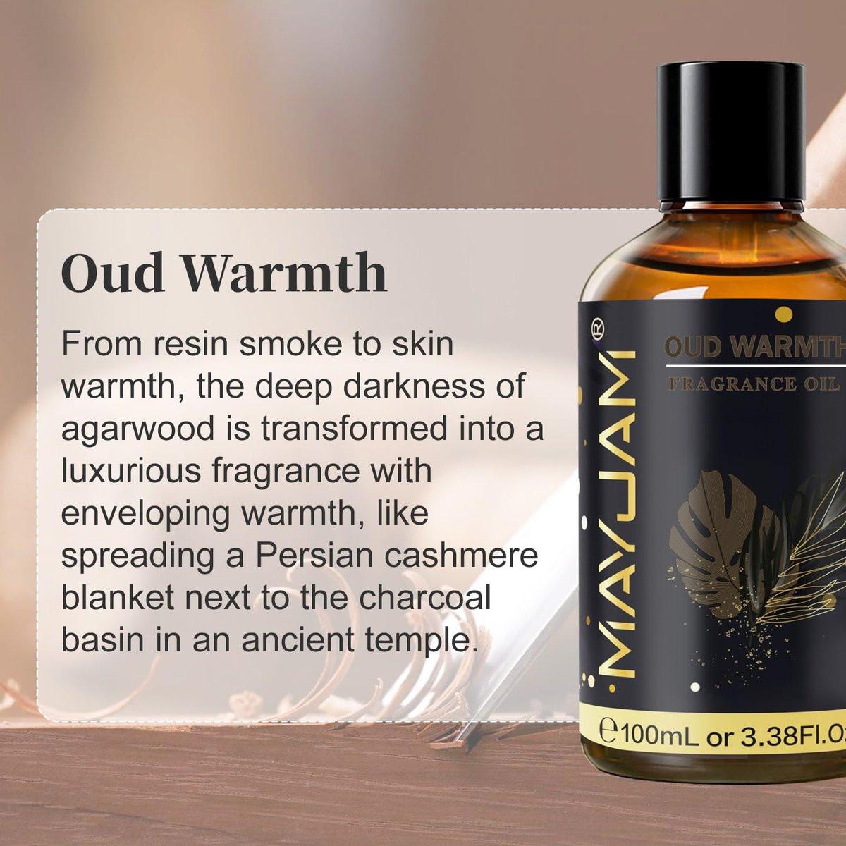 MAYJAM Oud Warmth Duftöl – 100 ml – Langanhaltendes ätherisches Öl für Diffuser, Seifen- und Kerzenherstellung