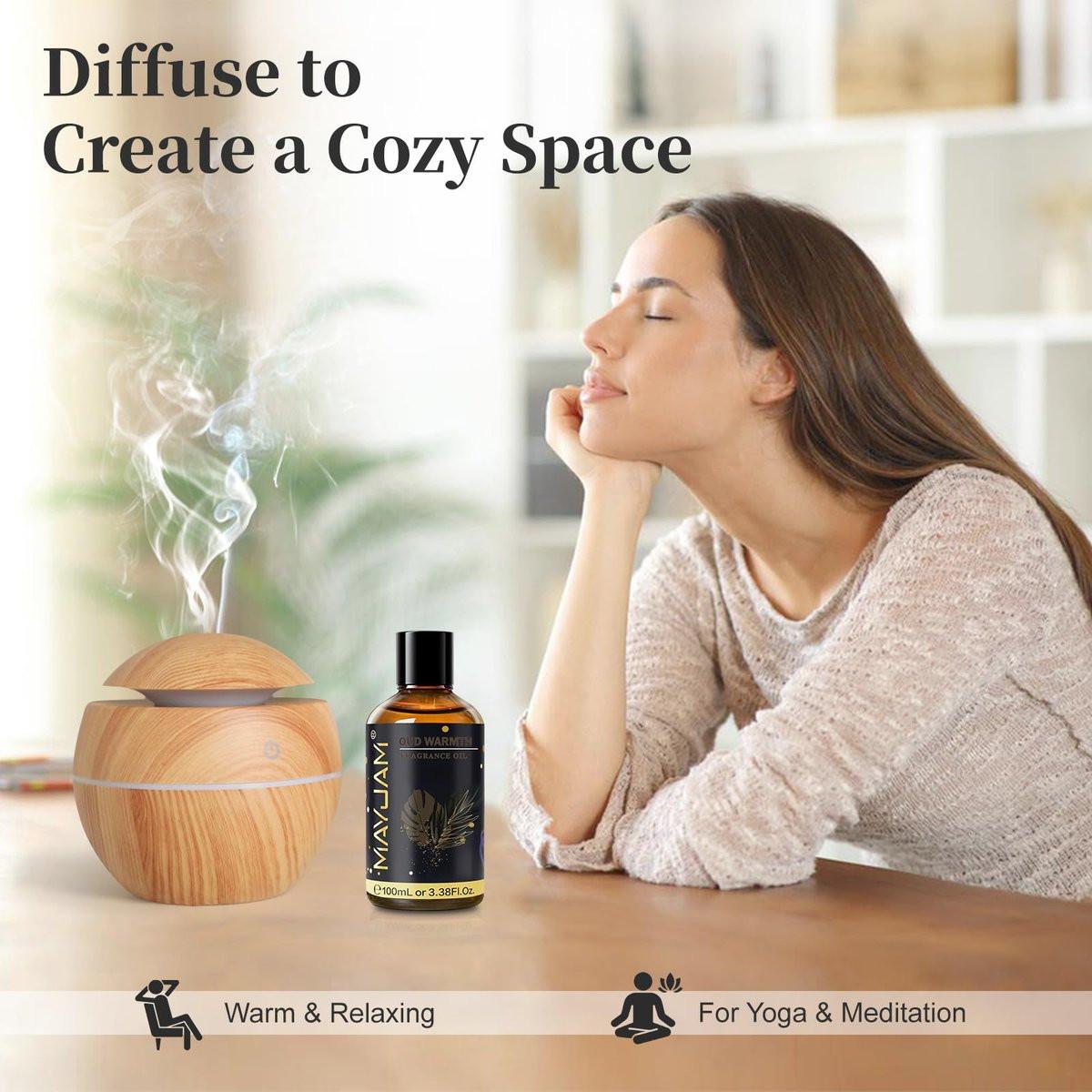 MAYJAM Oud Warmth Duftöl – 100 ml – Langanhaltendes ätherisches Öl für Diffuser, Seifen- und Kerzenherstellung