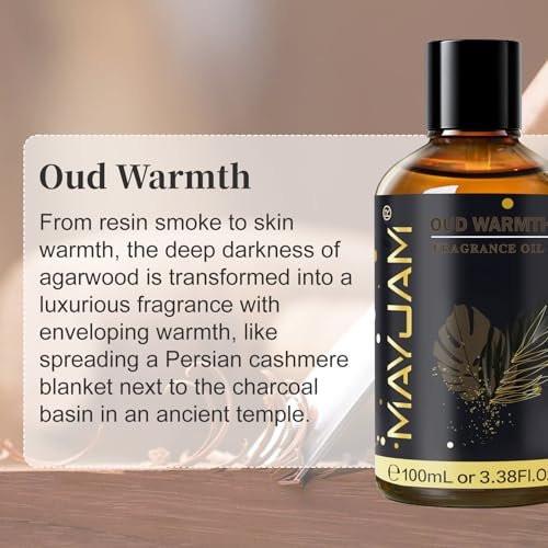 MAYJAM Oud Warmth Duftöl – 100 ml – Langanhaltendes ätherisches Öl für Diffuser, Seifen- und Kerzenherstellung