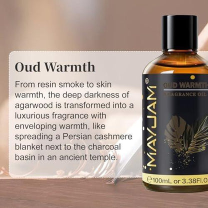MAYJAM Oud Warmth Duftöl – 100 ml – Langanhaltendes ätherisches Öl für Diffuser, Seifen- und Kerzenherstellung