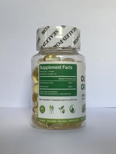 BEWORD Oreganoöl mit Schwarzkümmelöl, 90 Softgels, 2-in-1 Nahrungsergänzungsmittel für die Immunabwehr mit hohem Carvacrol- und Thymoquinongehalt | pflanzlich, nicht-GVO