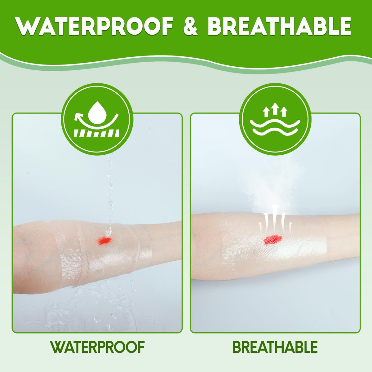 60 Stück transparente Wundauflage – 4" x 4,75" wasserdichte Pflaster für Wunden + 2,37" x 2,75" Wundauflage zum Schwimmen, nach der OP, für IV-Schutz, Tattoo-Pflege, selbstklebende Pflaster