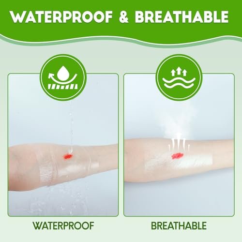 50 Stück Transparente Wundfolie - 4" x 4,75" Wasserdichte Pflaster für Wunden, Wundverband zum Schwimmen, nach der OP, IV-Schutz, Tattoo-Nachsorge, selbstklebende Pflaster